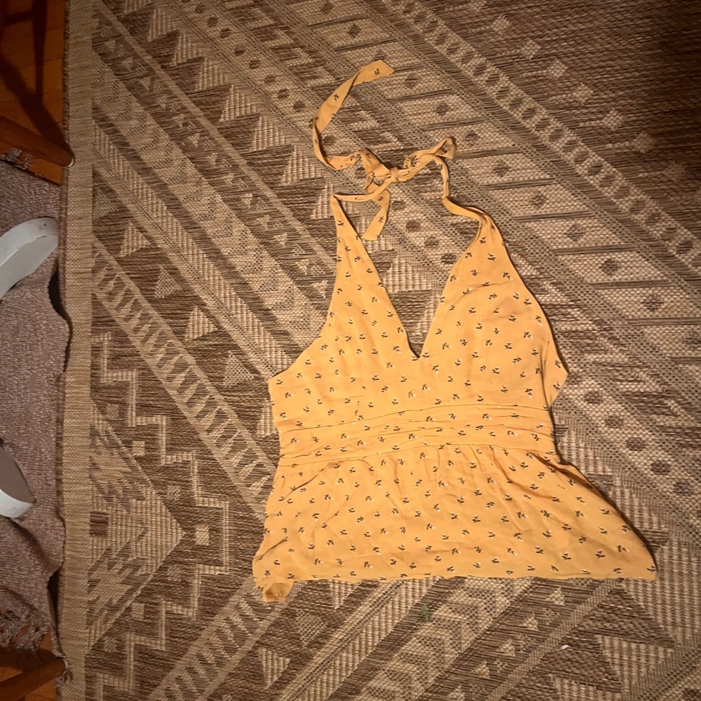 American Eagle Outfitters Yellow Floral Halter Camisole